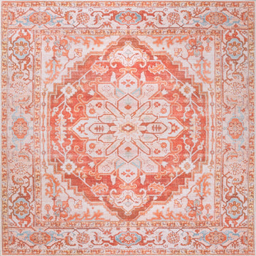 Asa Ornate Medallion Washable Area Rug